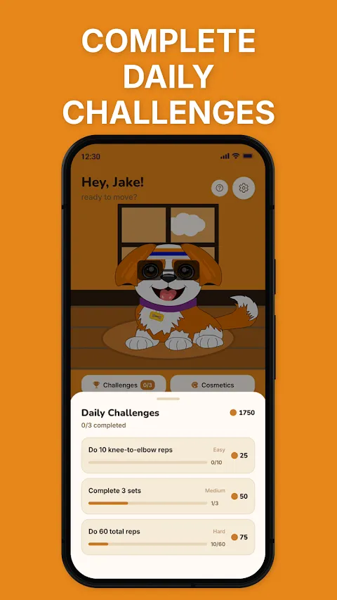 Daily challenges screen showing three challenges with coin rewards to earn